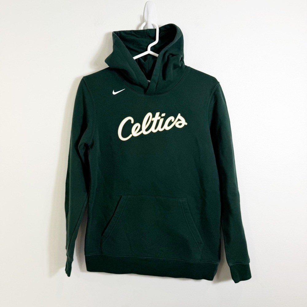 Nike Hoodie Boys Large 14/16 Green NBA Boston Celtics Pullover Sweatshirt